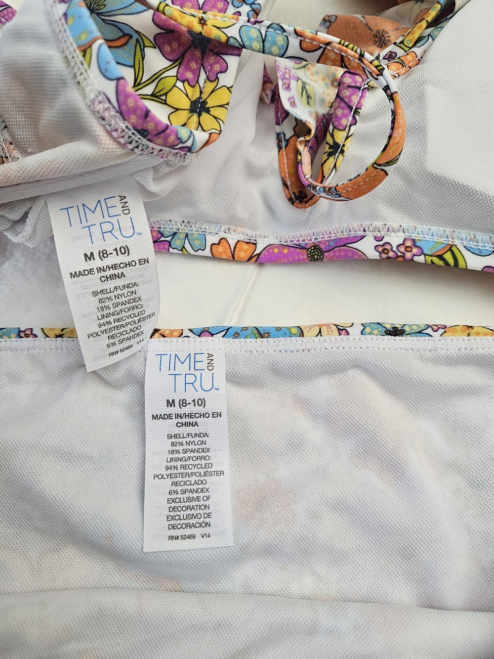 Time and Tru Multicolor Floral Ruffle Bikini Set - Picture 4 of 5